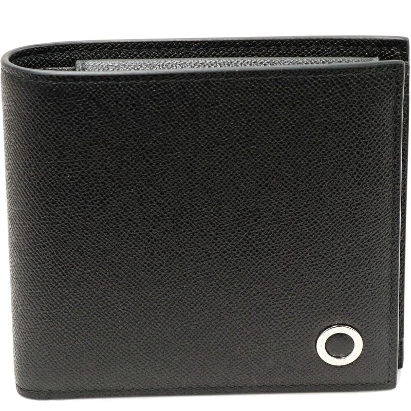 Bulgari Man Compact Wallet With Coin Purse Calf Leather Black 294730