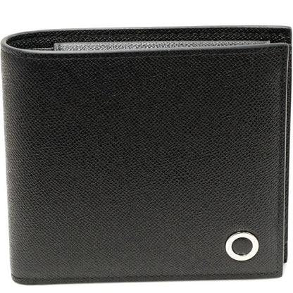 Bulgari Man Compact Wallet With Coin Purse Calf Leather Black 294730
