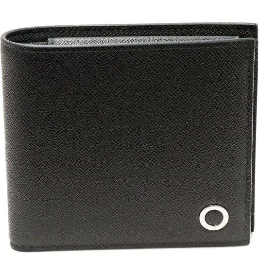 Bulgari Man Compact Wallet With Coin Purse Calf Leather Black 294730