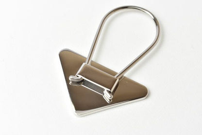 Prada Key Ring Key Holder Charm Prada Triangle Cobalt Silver 1ps395