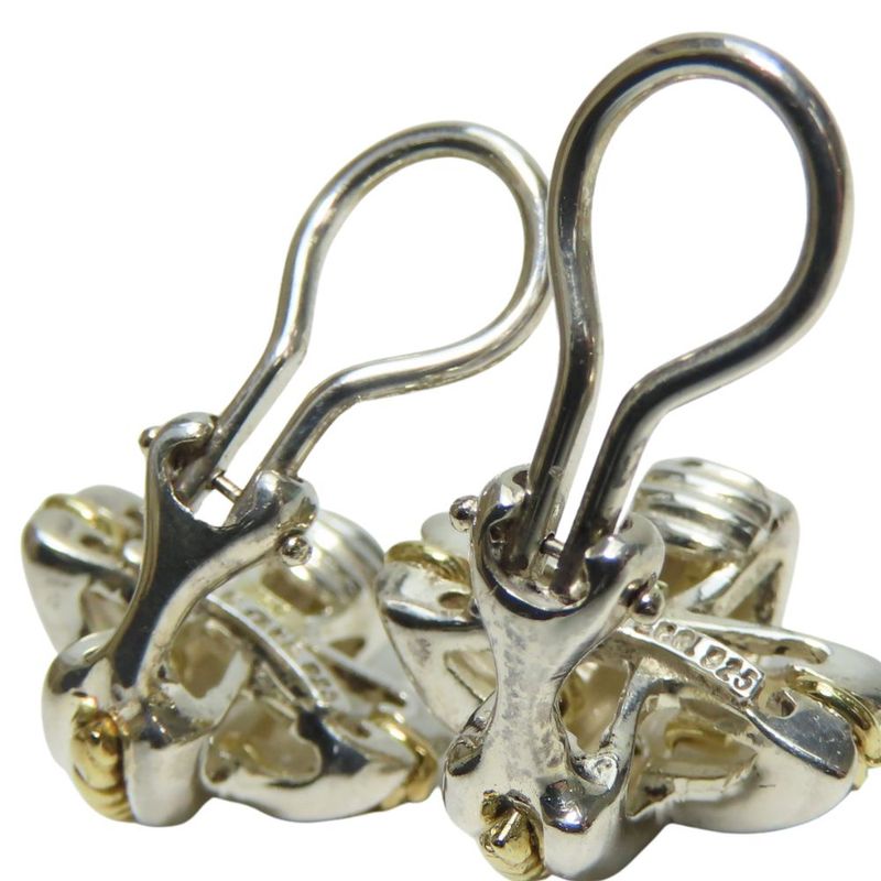 Tiffany & Co Earring Signature Silver 925 18K Yellow Gold Approx 8.6g Silver