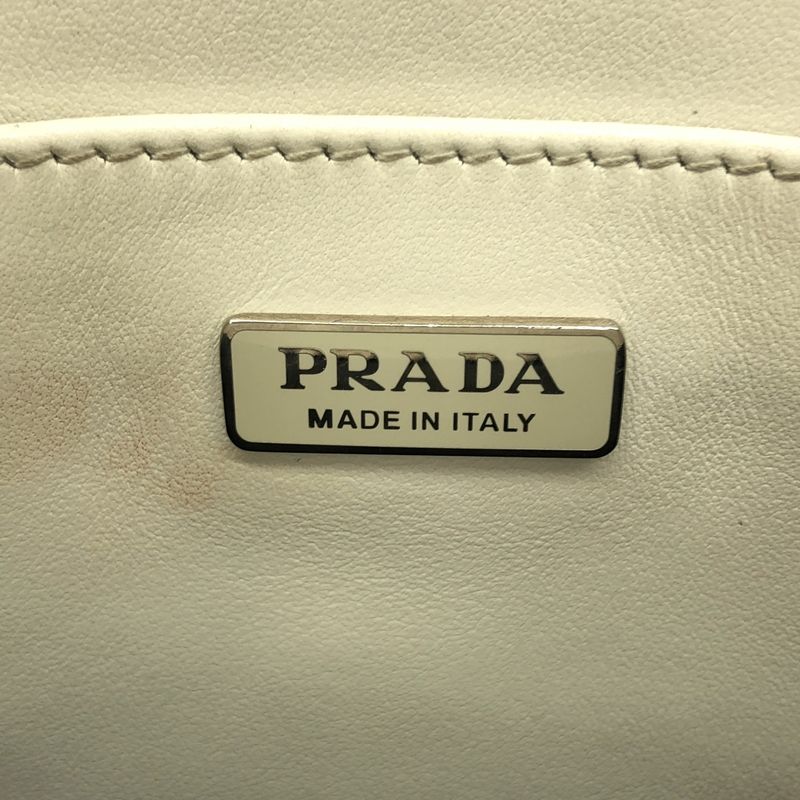 Prada - Embossed Triangle Logo 2WAY Shoulder Bag - White - Women