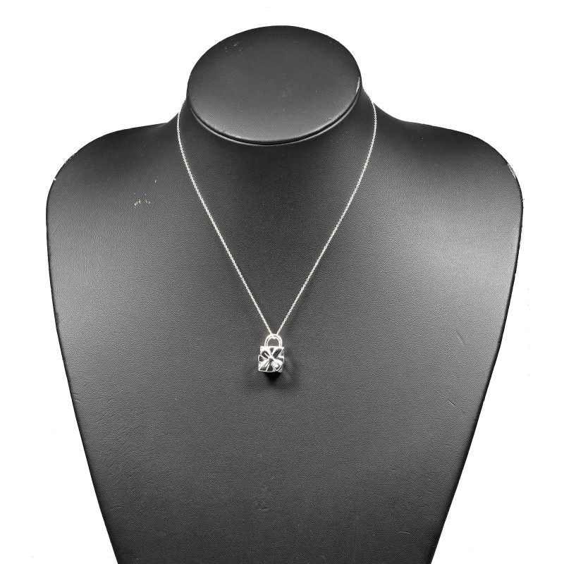 Tiffany & Co Ribbon Box Lock Silver 925 Ladies 15.6g Necklace