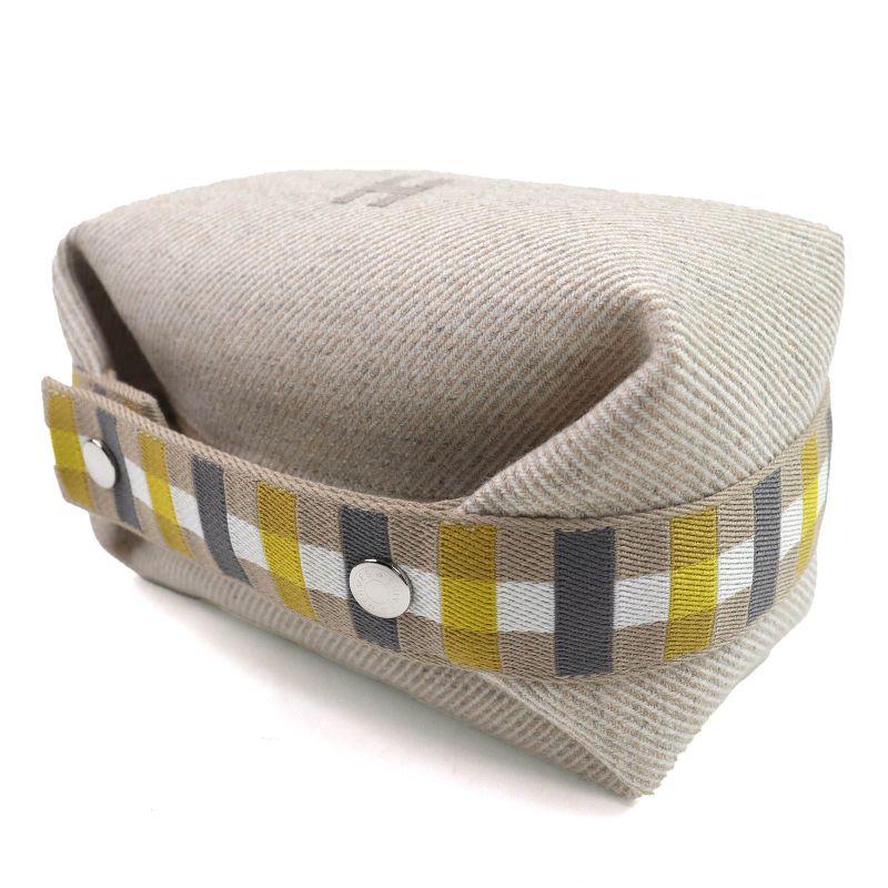 Hermes Brid A Black PM Au Carre Segur Silver Hardware Serie Button Wool Handbag