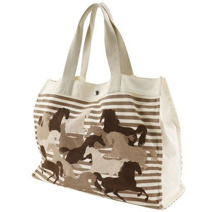 Hermes Cheveaune Canvas Brown/off White Unisex Tote Bag