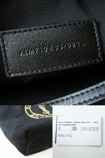 Saint Laurent Paris 7110435 Women's Wool And Leather Pouch