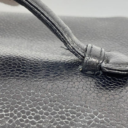 Chanel Vanity Bag Caviar Skin Black Gold Hardware Women