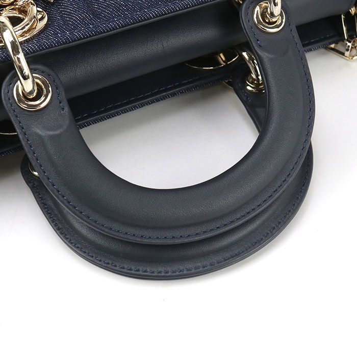 DIOR Medium 2WAY Lady D-joy M0540 Handbag Denim Calf Womens
