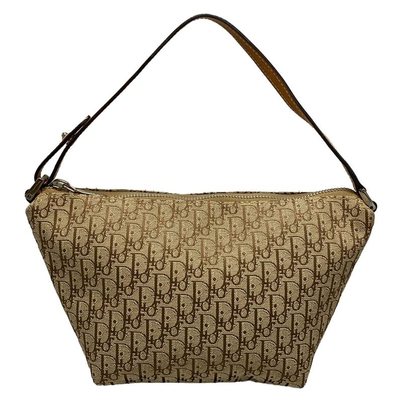 Dior/christian Dior Handbag Trotter Beige And Brown Mini Bag Leather