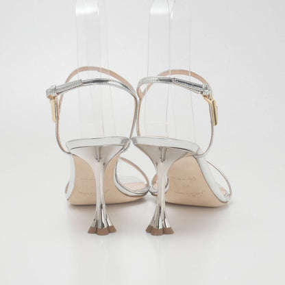 2023Louis Vuitton Sandals Size 40 LV Volt Flower Heel Ankle Strap Silver