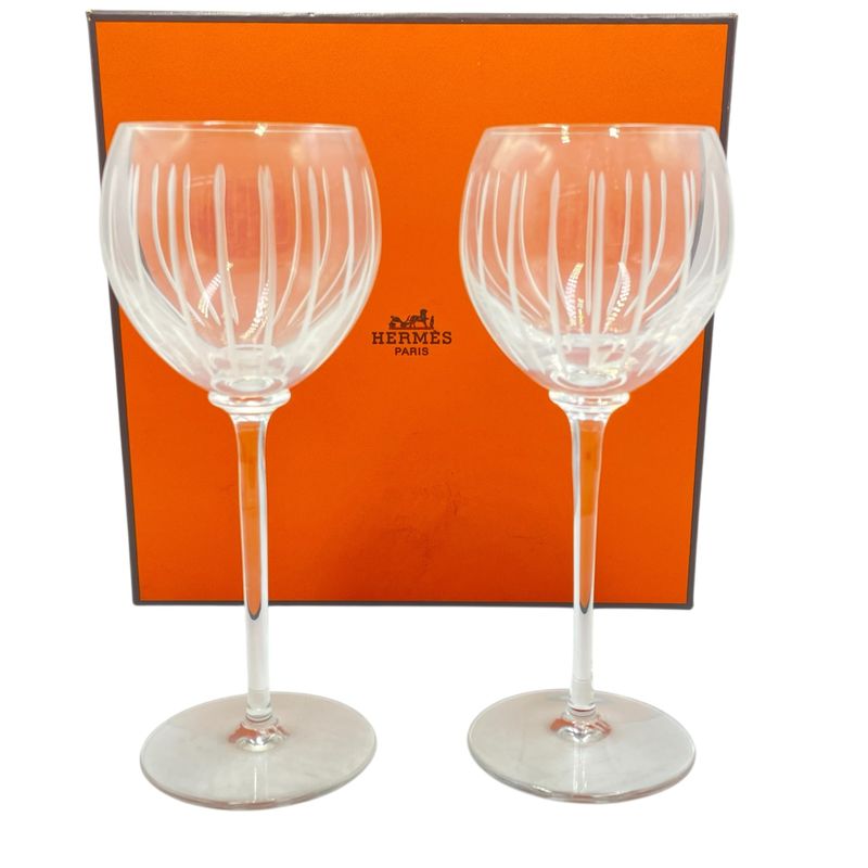 Hermes Wine Glasses Fanfare Pair With Box