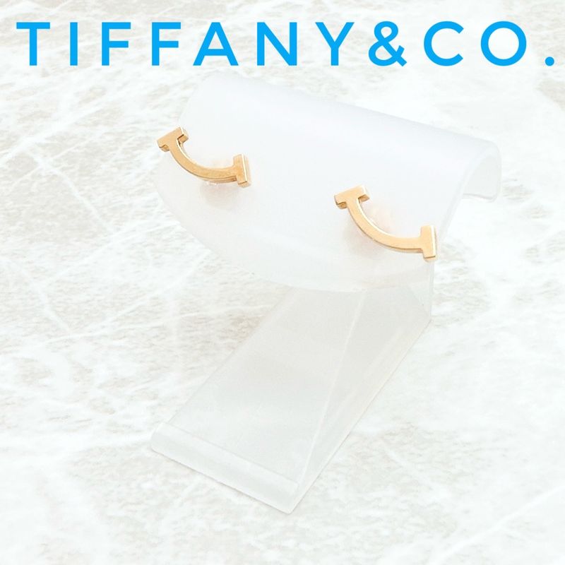 /tiffany & Co T-smile Pink Gold Earrings U