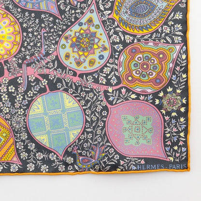 Hermes Gavroche 45 L'arbre De Vie Tree Of Life Silk Black/multicolor Women's