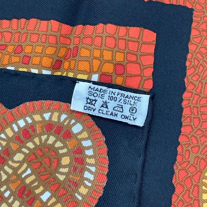 Hermes Carre 90 SOUS LE Cedre Silk Scarf Under Himalayan Cedars Black