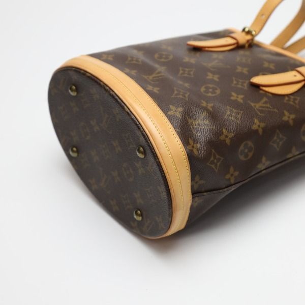 Louis Vuitton M42238 Monogram Tote Bag Bucket PM Handbag Louis Vuitton Brown