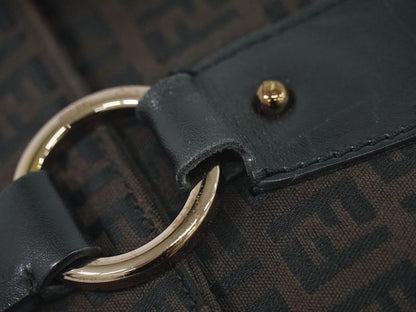 Authentic Fendi Zucchino Handbag Canvas Brown 8bn020 Zucchino Bag Pre-owned