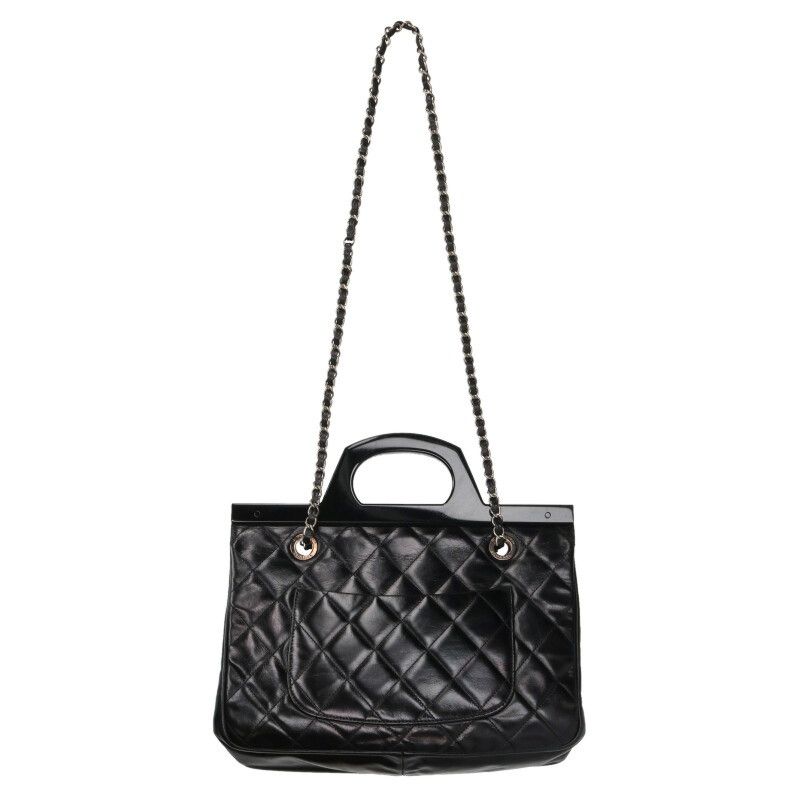 Chanel Matelasse Plastic Handle Calfskin Chain Shoulder Bag For Men