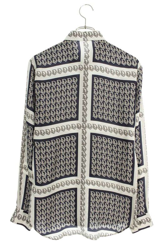 Dior 21SS 013c502a5095 Obscure All Over Silk Long Sleeve Shirt Men 38