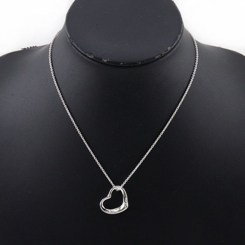 Tiffany & Co Open Heart Elsa Peretti 925 Silver Ladies 5.7g Necklace