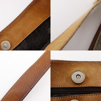 Celine C Macadam Suede Brown Women's Shoulder Bag