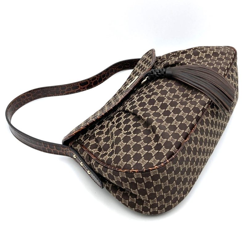 Celine Vc-st-0068 Handbag Shoulder Bag One Shoulder Macadam Tassel Canvas And