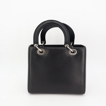 Christian DIOR Lady Dior Leather 2WAY Handbag Black