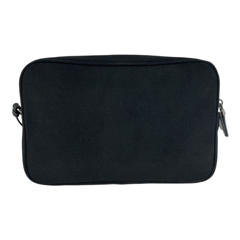 Prada Black Silver Hardware Canvas/leather Clutch Bag Pouch Unisex Men's 505062