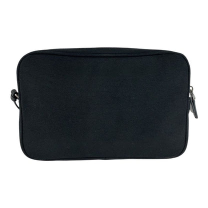 Prada Black Silver Hardware Canvas/leather Clutch Bag Pouch Unisex Men's 505062