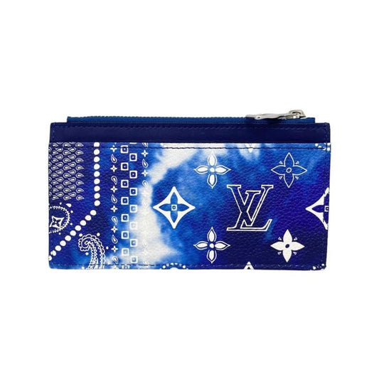 Louis Vuitton Coin Card Holder M81432 Monogram Bandana Blue White Louis Vuitton