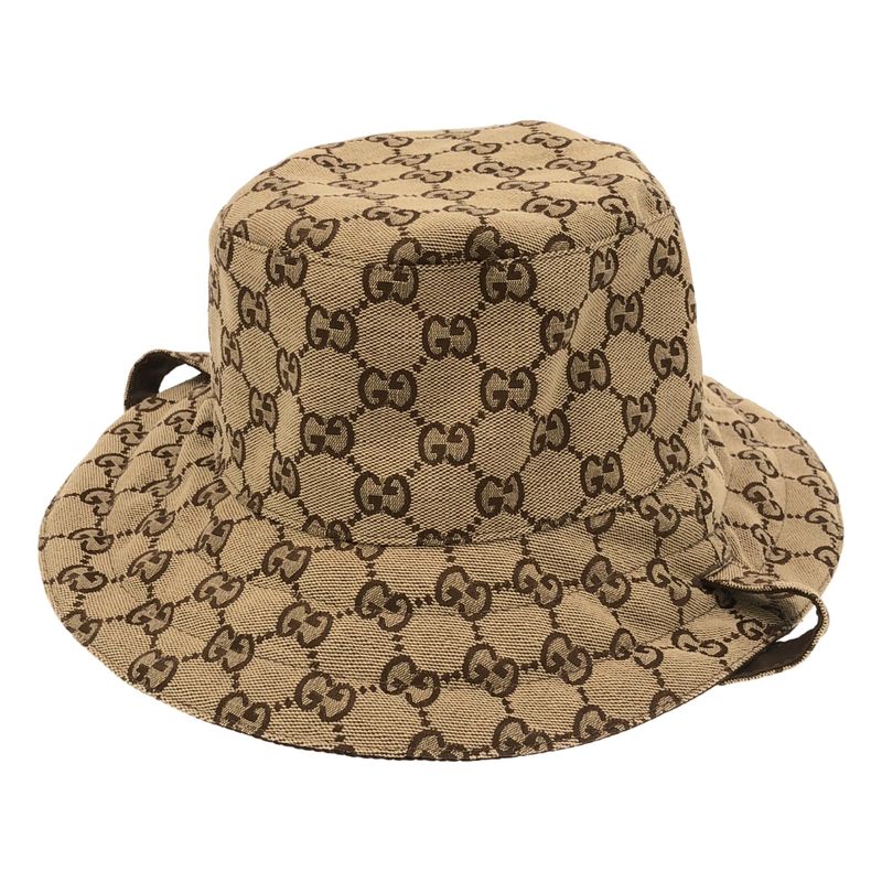 Gucci - 626917 GG Canvas And Nylon Reversible Bucket Hat - Unisex - Beige Brown