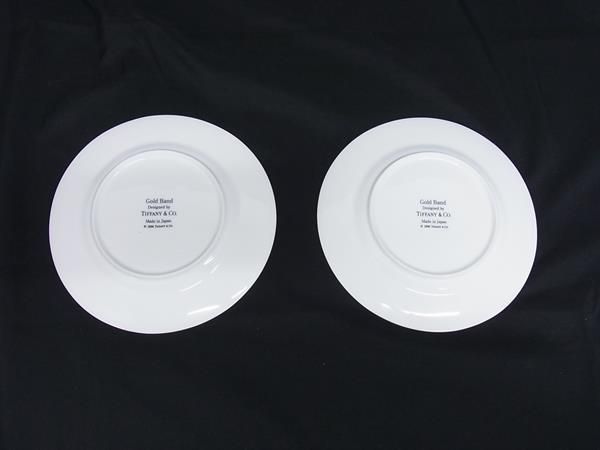 Tiffany & Co Tiffany & Co Gold Band Pair Plate Tableware Ceramic