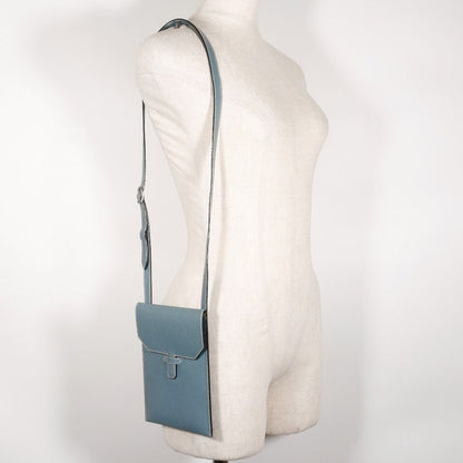 Hermes Amelie Courchevel Blue Jean Light Blue □E Ladies Shoulder Bag