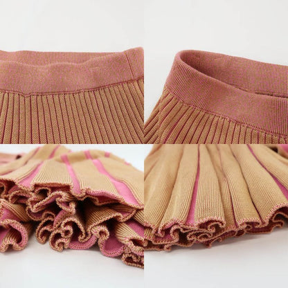 Gucci Skirt Beige X Pink Notation Size S Waist Togo Mug Rayon Cotton