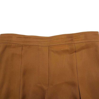 Hermes 1 Pleated Rayon Wide Trouser Pants Brown 42
