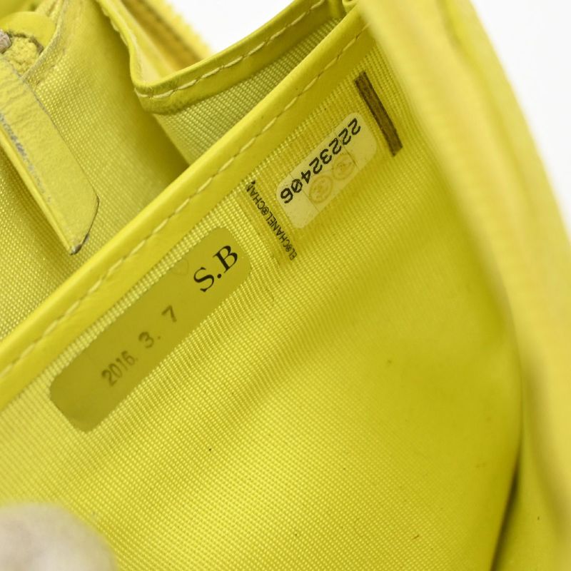 Chanel Long Wallet Round Zipper CC Caviar Skin Yellow 37ka813