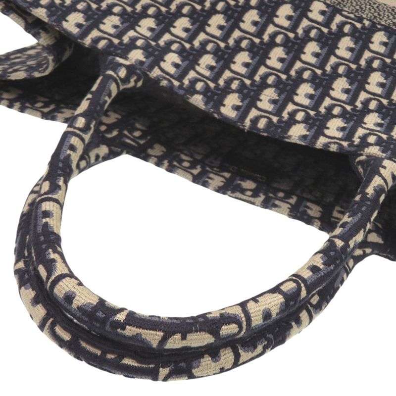 Christian Dior Book Tote Large Oblique M1286zritx Canvas Navy Tote Bag 0095