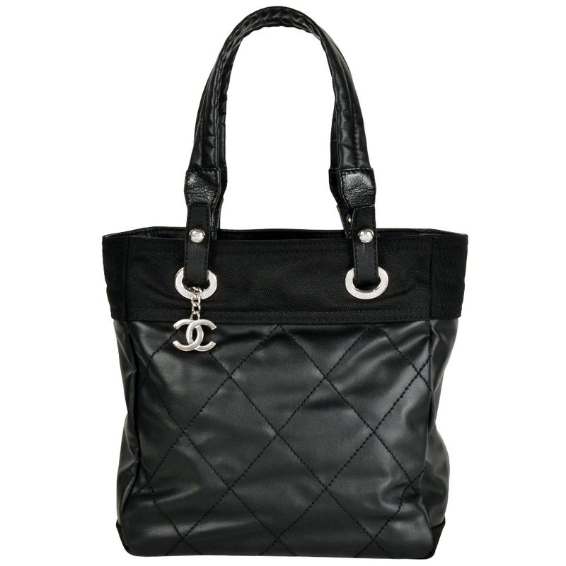 Chanel Paris Biarritz PM Tote Bag Coated Canvas Coco Mark