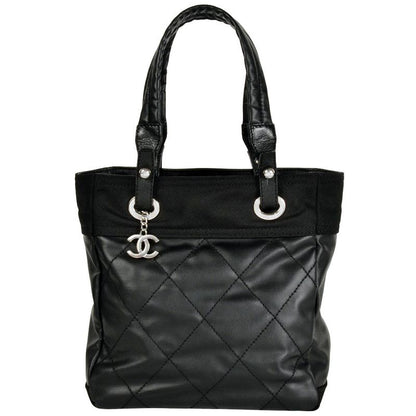 Chanel Paris Biarritz PM Tote Bag Coated Canvas Coco Mark