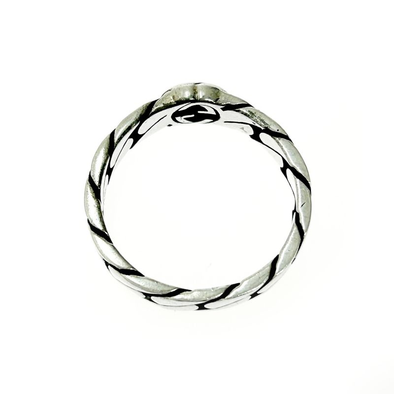 Gucci Silver Interlocking G Chain Ring 5.0g 925 Engraved 399846 Ring