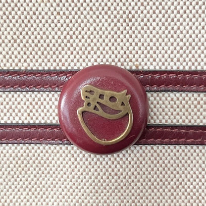 Hermes Shoulder Bag Toile Ashe Canvas Leather Beige