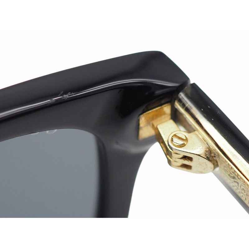 Gucci Eyewear Sunglass Es Square Shape Black Gold Plastic Acetate Frame