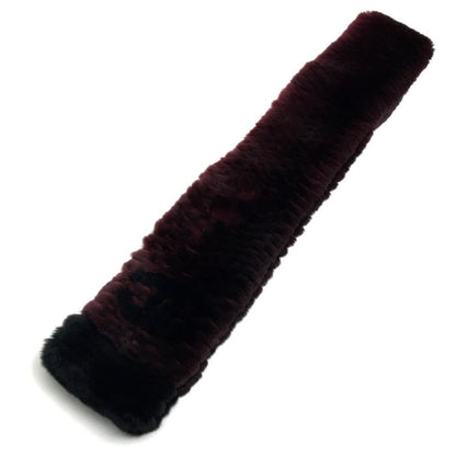 Chanel CC Coco Mark Fur Scarf Red Bordeaux Like