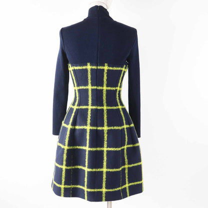 Christian DIOR 5a21617a1161 Wool Mohair Runway Worn Check Flared Knit Dress