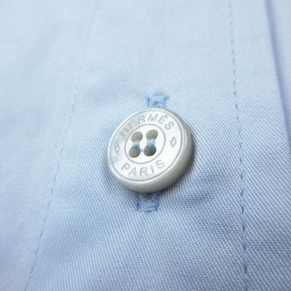 Hermes 21ss Light Fabric Cotton Shirt Coat Outer Light Blue Size S *16-7352
