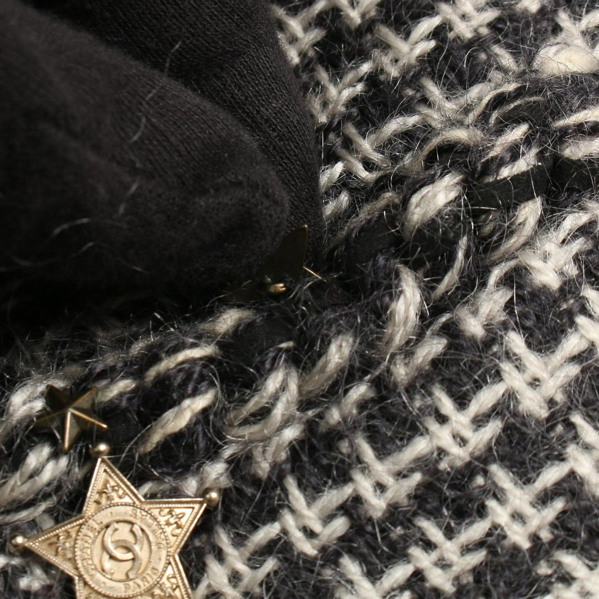 Chanel Collarless Jacket CC Logo Button Tweed Jackets — view 11