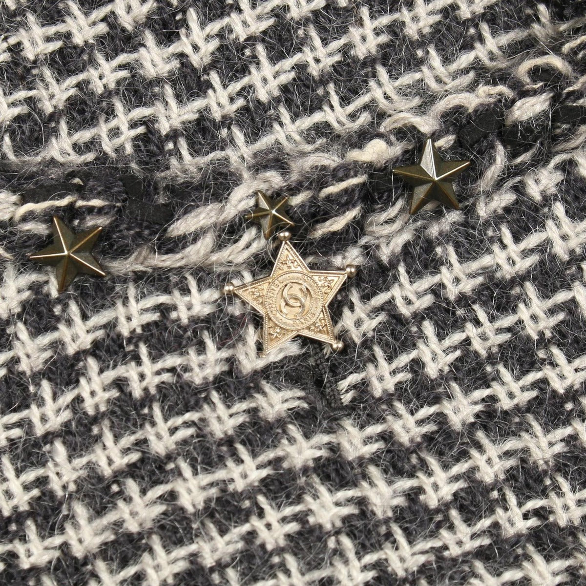 Chanel Collarless Jacket CC Logo Button Tweed Jackets — view 13