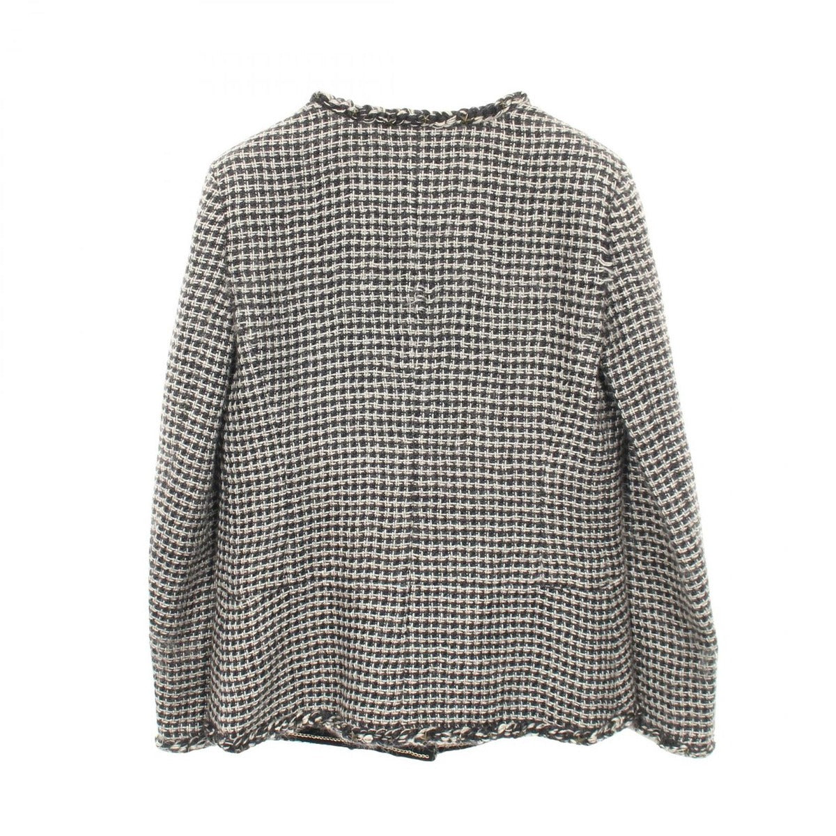 Chanel Collarless Jacket CC Logo Button Tweed Jackets — view 2