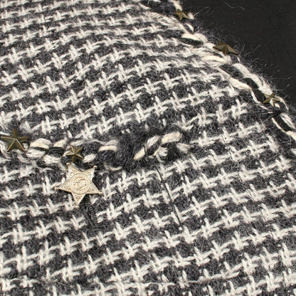 Chanel Collarless Jacket CC Logo Button Tweed Jackets — view 7