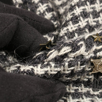 Chanel Collarless Jacket CC Logo Button Tweed Jackets — view 9