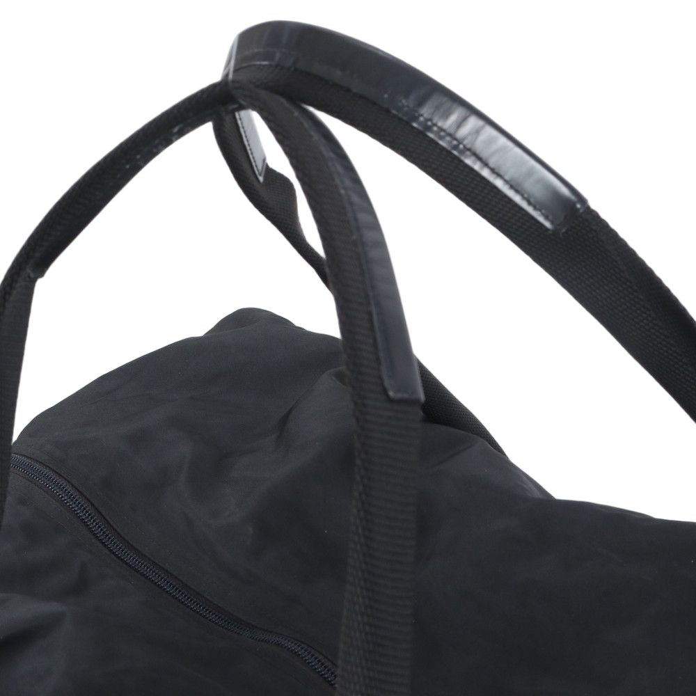 Prada Tessuto Nylon Triangle Logo Leather Boston Bag Business Trip Tote Travel — view 2
